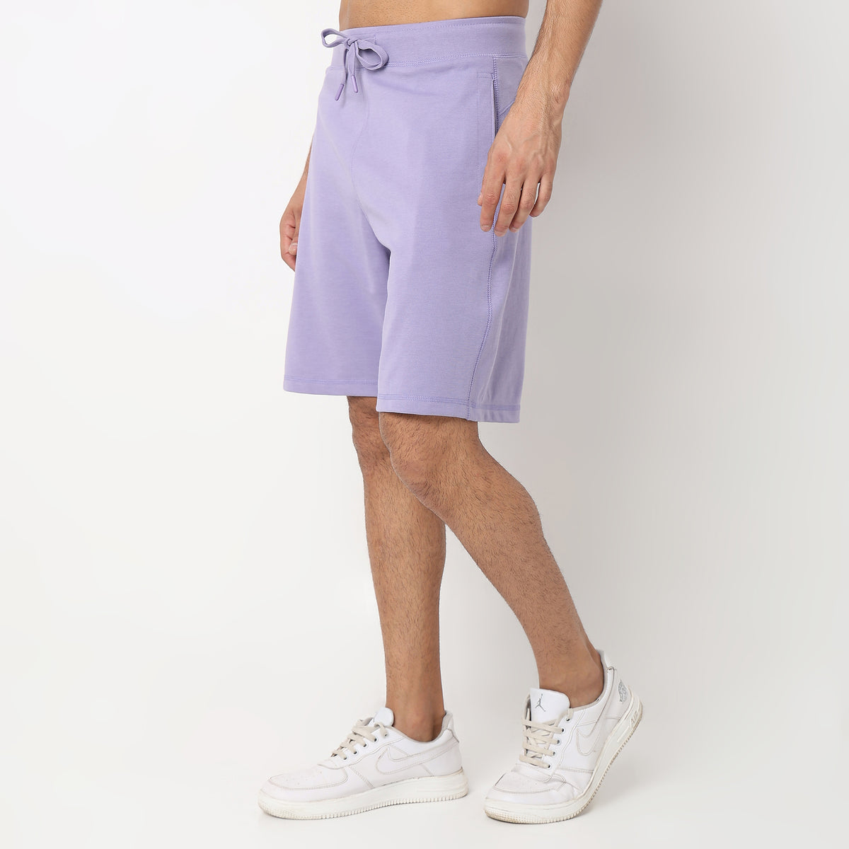 Solid Knee Length Shorts