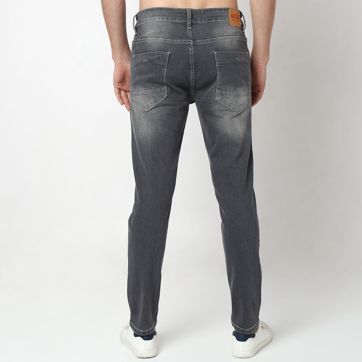 Skinny Fit Solid Mid Rise Jeans