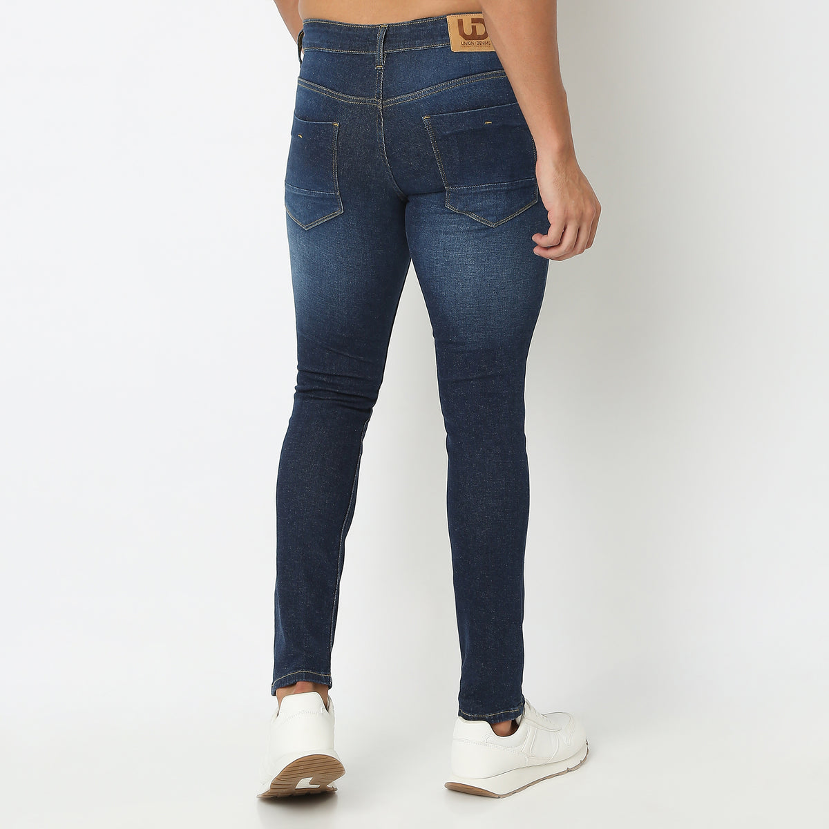 Skinny Comfort Solid Mid Rise Jeans