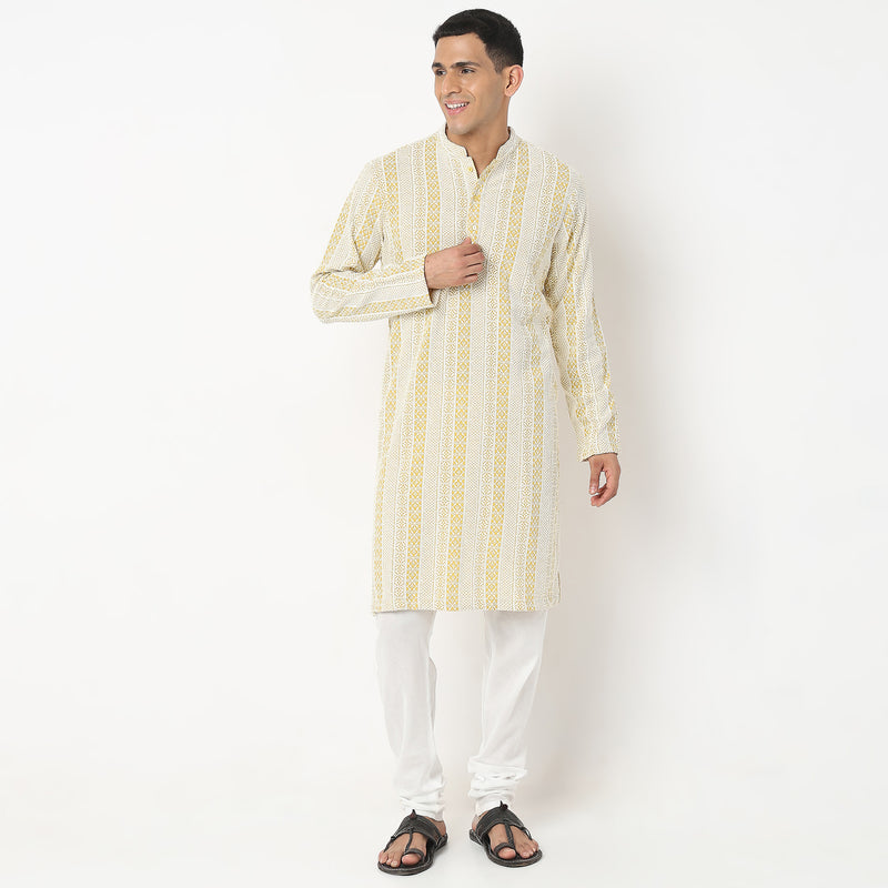 Regular Fit Embroidered Kurta Sets