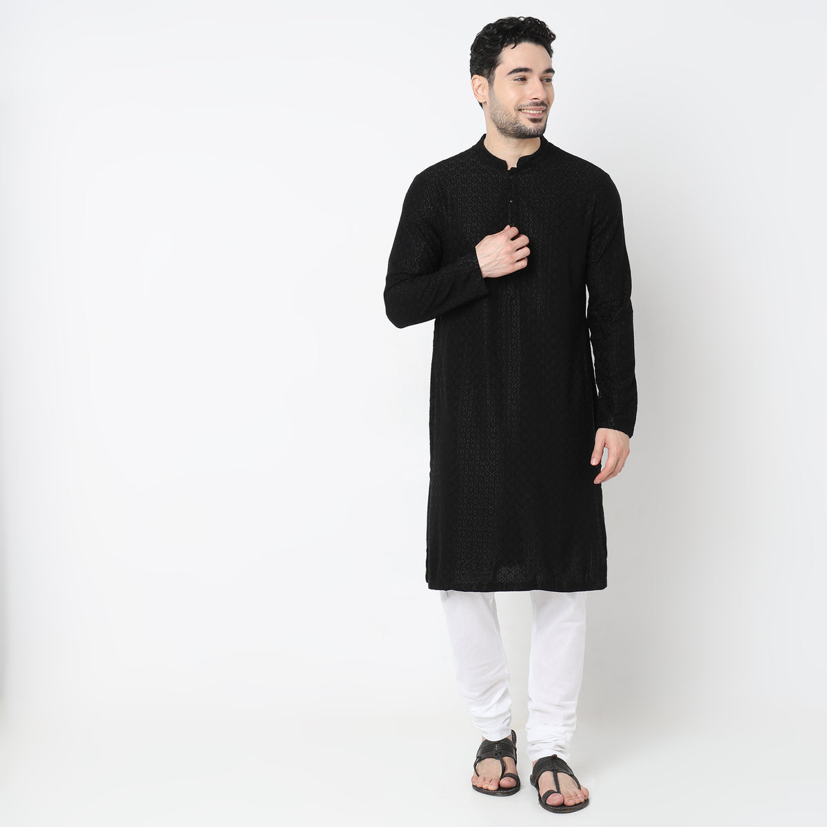 Regular Fit Embroidered Kurta Sets