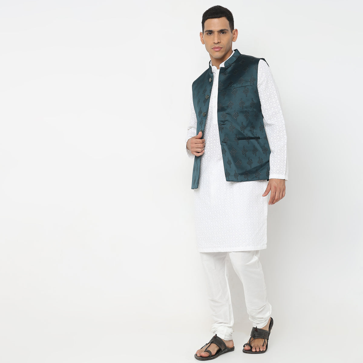 Regular Fit Embroidered Kurta Sets