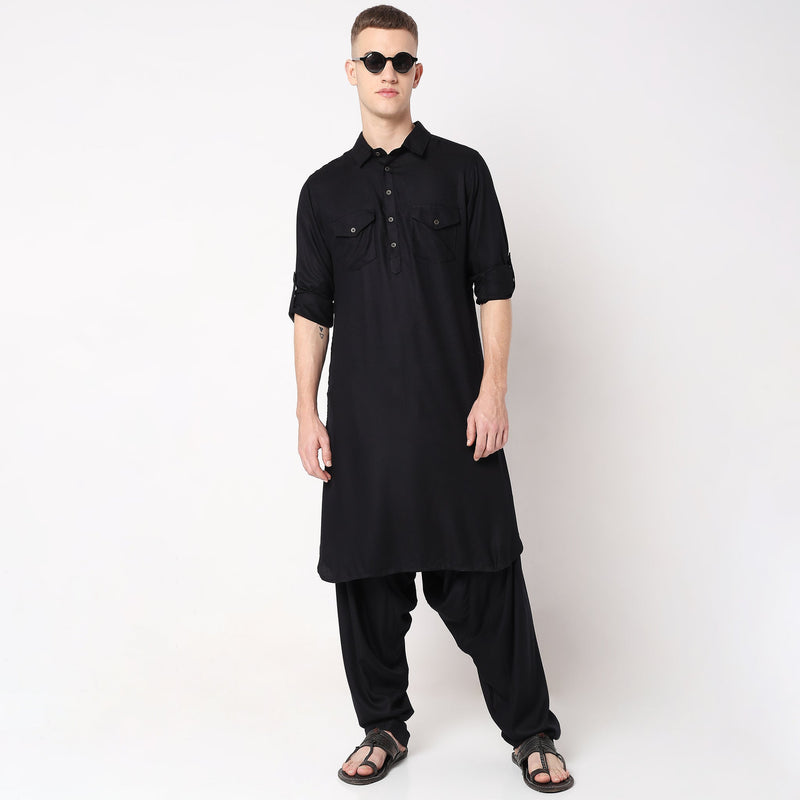 Men Wearing Regular Fit Abstract Ethnic Set