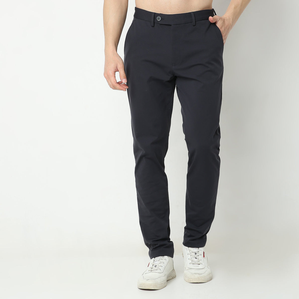 Regular Fit Solid Chinos