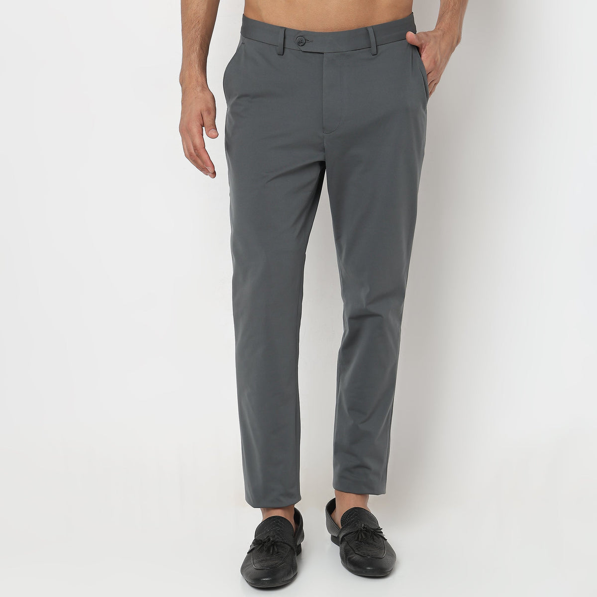 Regular Fit Solid Chinos