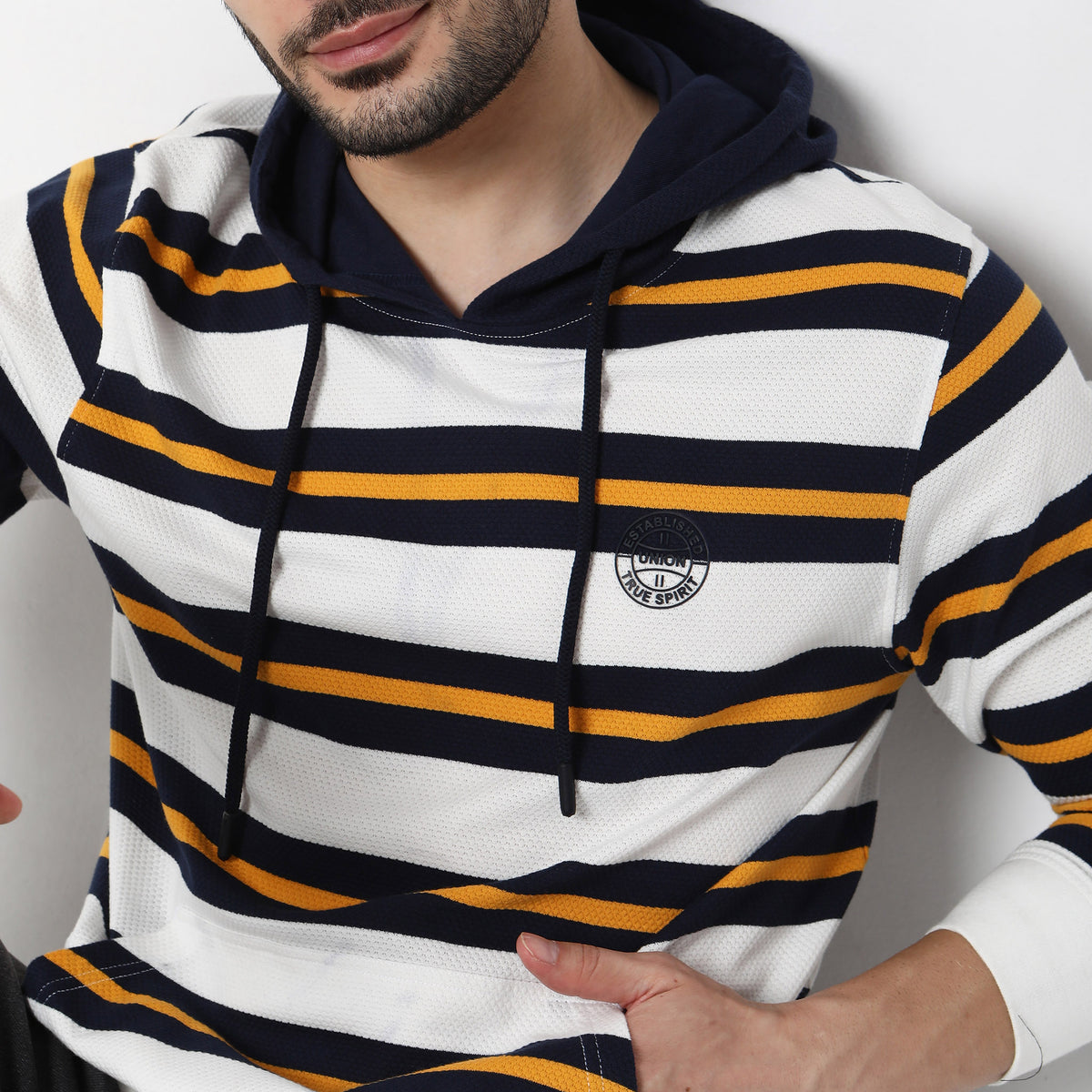 Men Wearing Regular Fit Structured T-Shirt