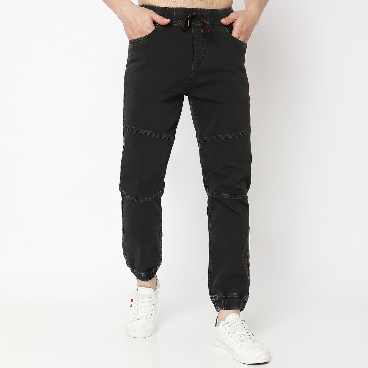 Regular Fit Solid Low Rise Jeans