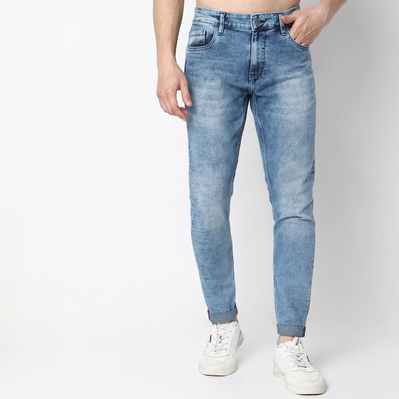 Skinny Comfort Solid Mid Rise Jeans