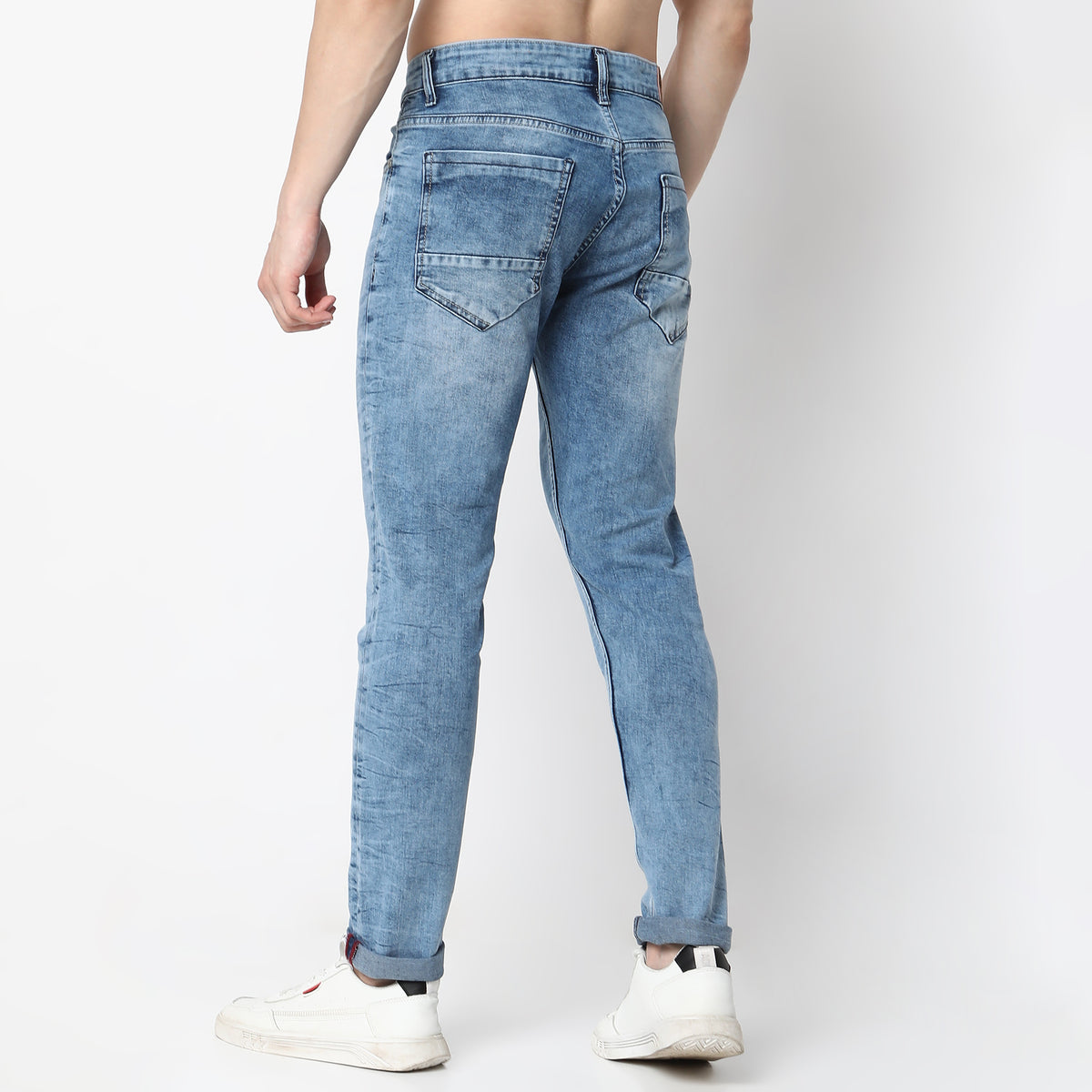 Skinny Comfort Solid Mid Rise Jeans