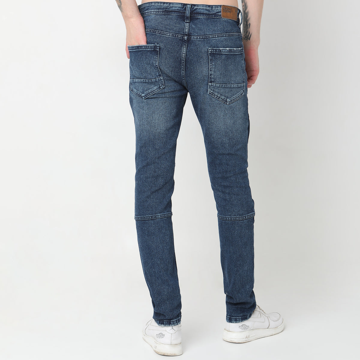 Slim Fit Solid Mid Rise Jeans