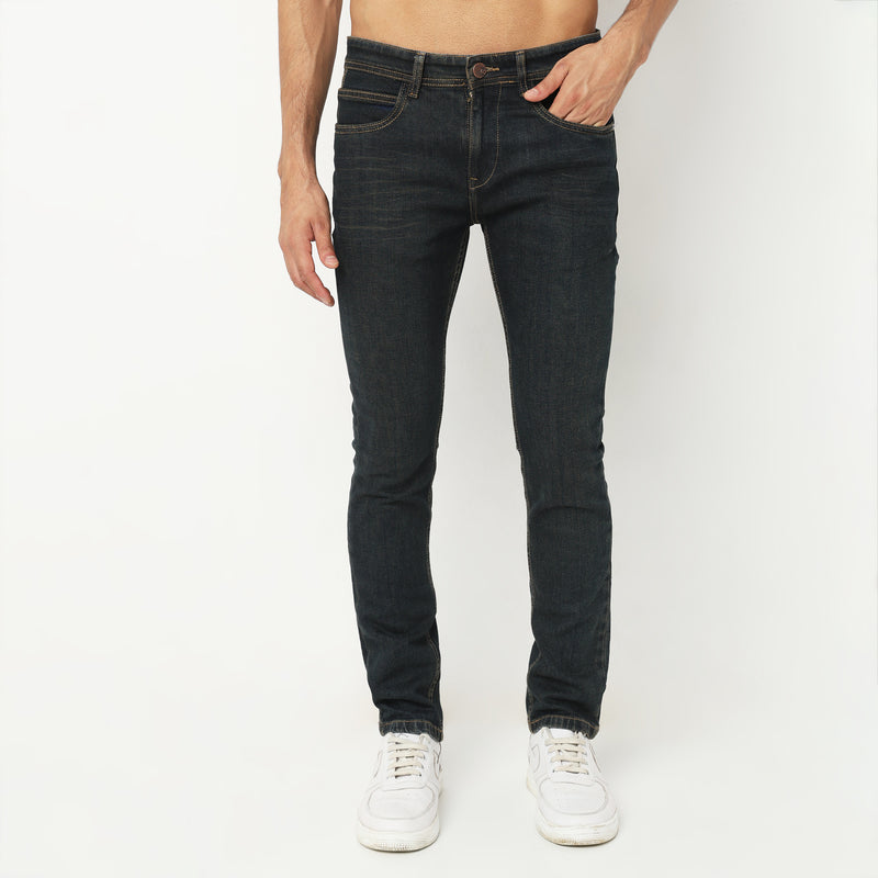 Slim Fit Solid Mid Rise Jeans