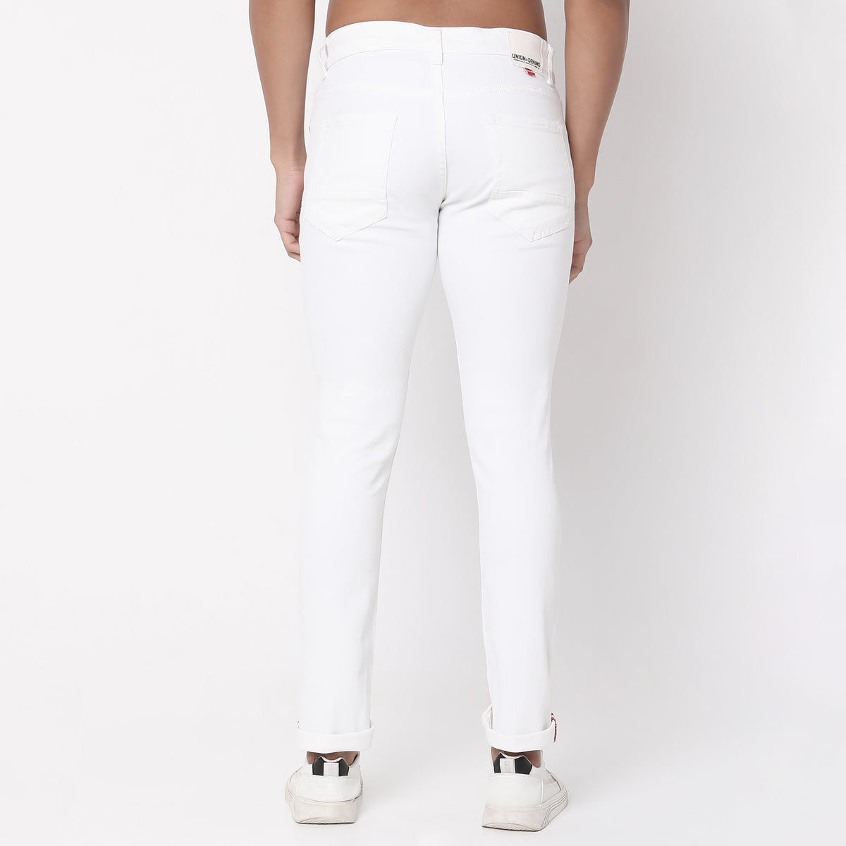 Slim Fit Solid Mid Rise Jeans