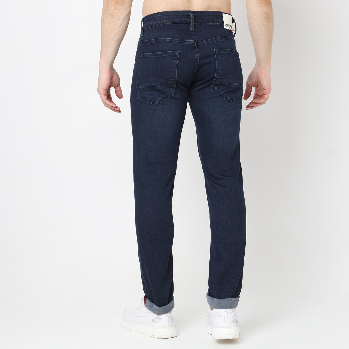 Slim Fit Solid Mid Rise Jeans