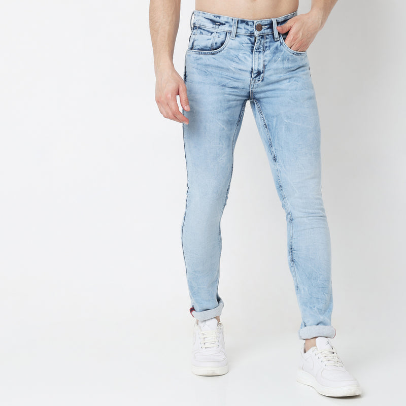 Slim Fit Solid Mid Rise Jeans