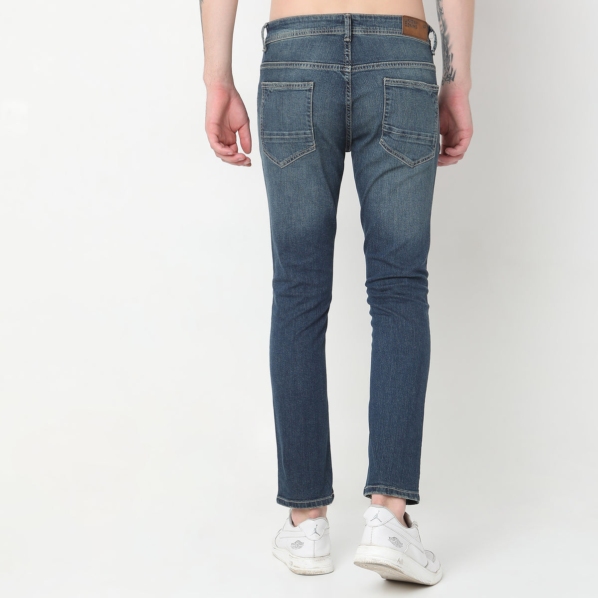 Slim Fit Solid Mid Rise Jeans