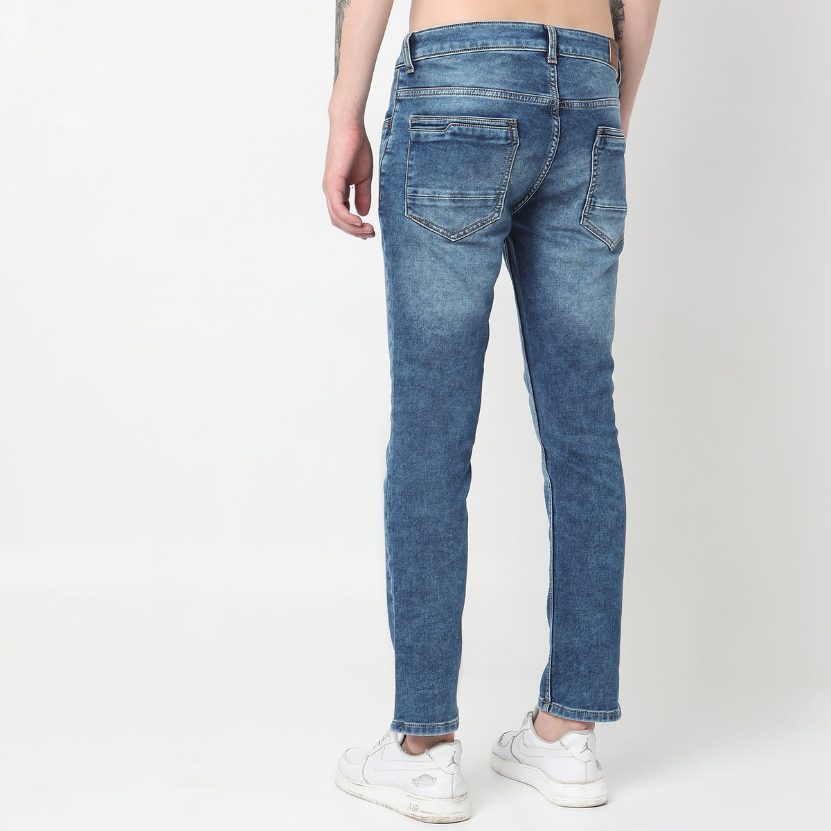 Slim Fit Solid Mid Rise Jeans