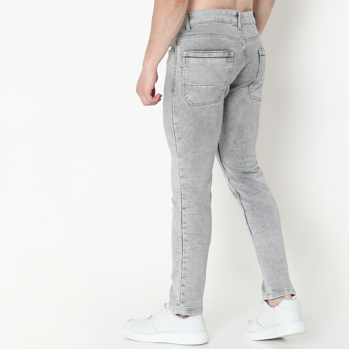 Slim Fit Solid Mid Rise Jeans