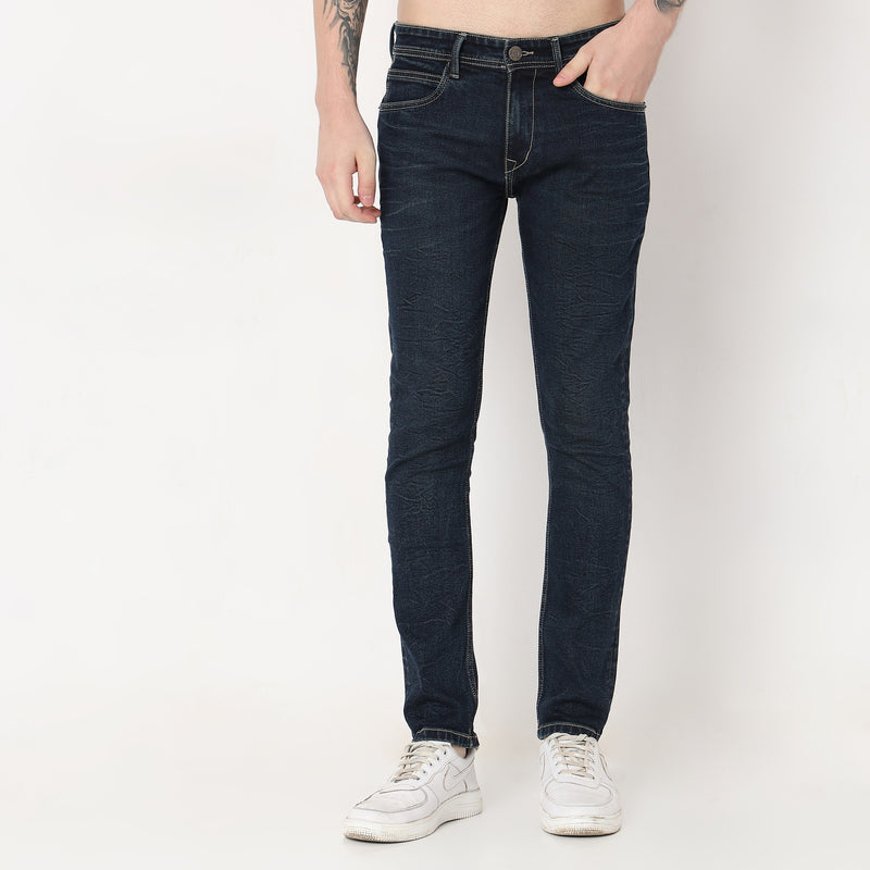 Slim Fit Solid Mid Rise Jeans