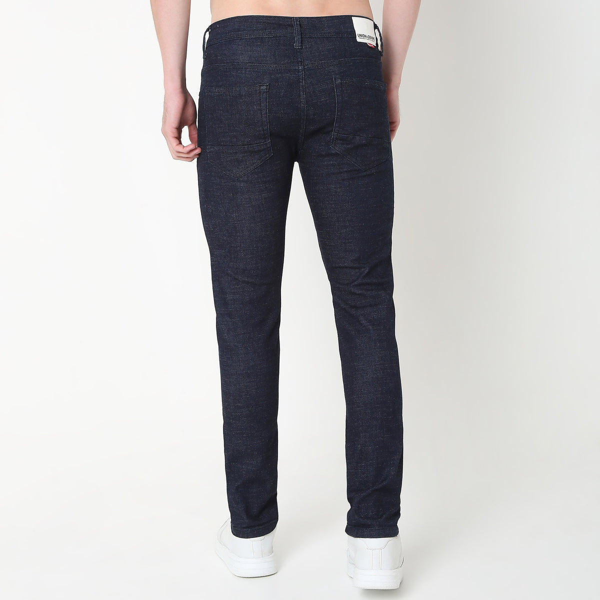 Slim Fit Solid Mid Rise Jeans