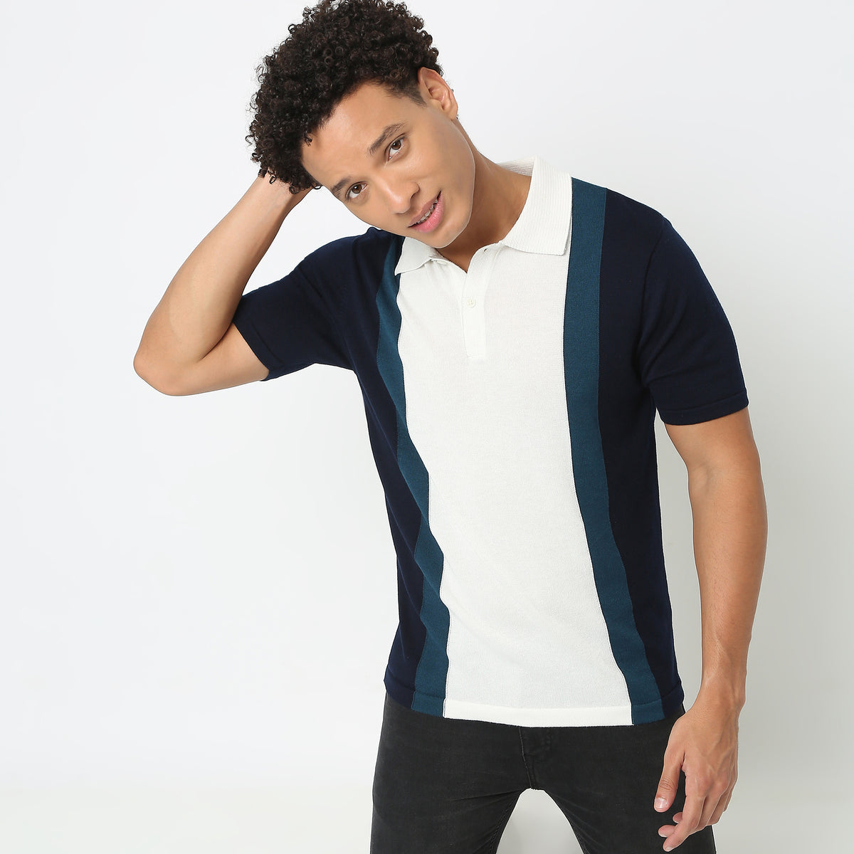 Regular Fit Striped Flatknits T-Shirt