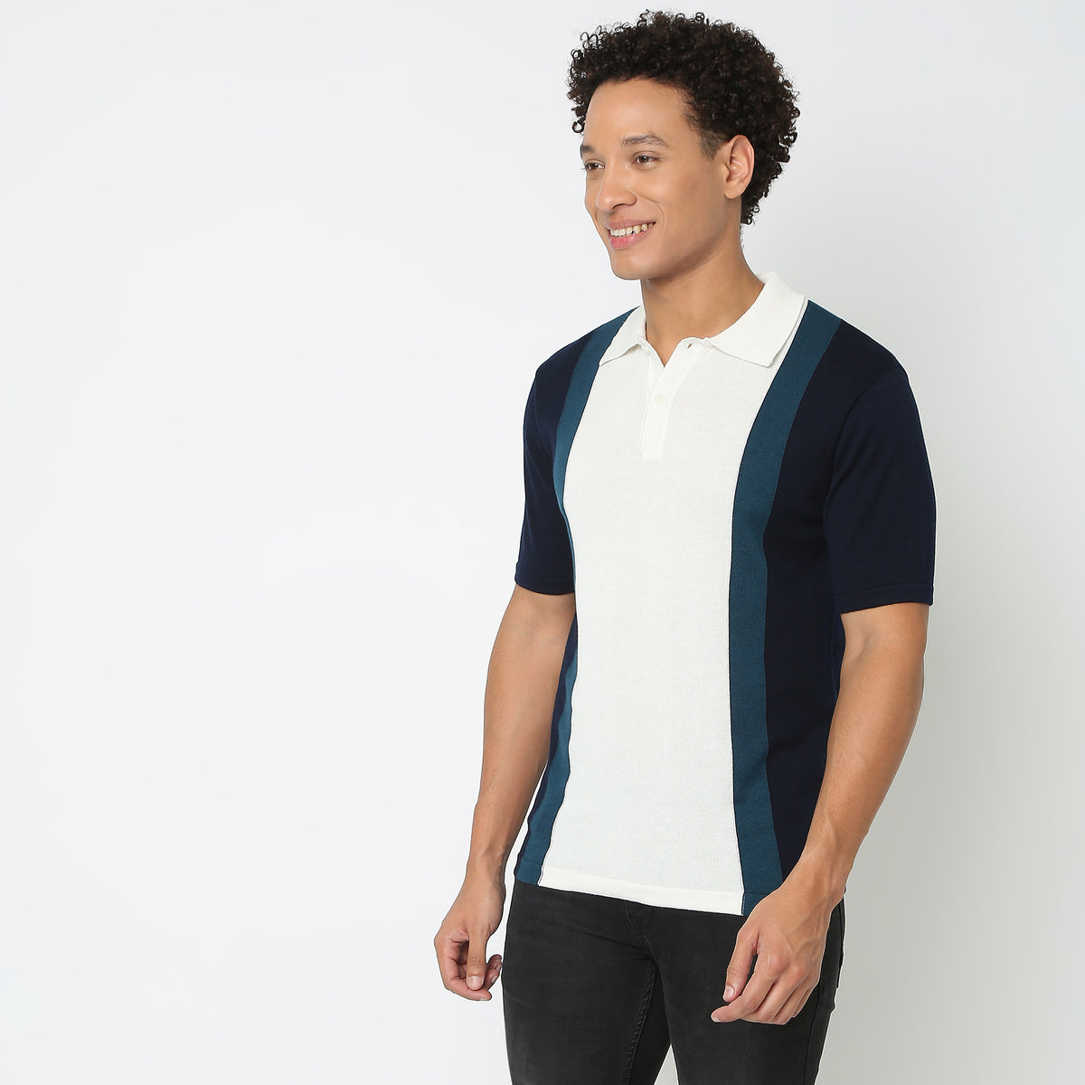 Regular Fit Striped Flatknits T-Shirt