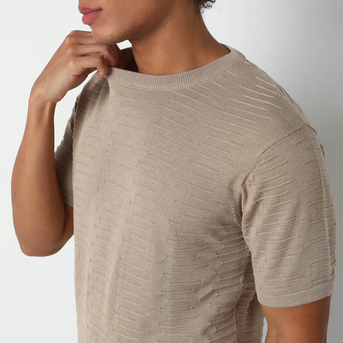 Regular Fit Structured Flatknits T-Shirt