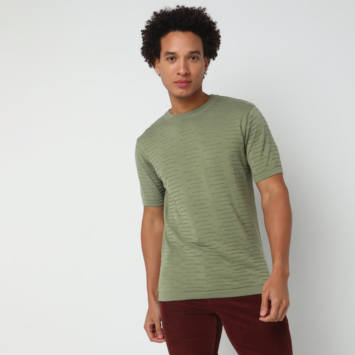 Regular Fit Structured Flatknits T-Shirt