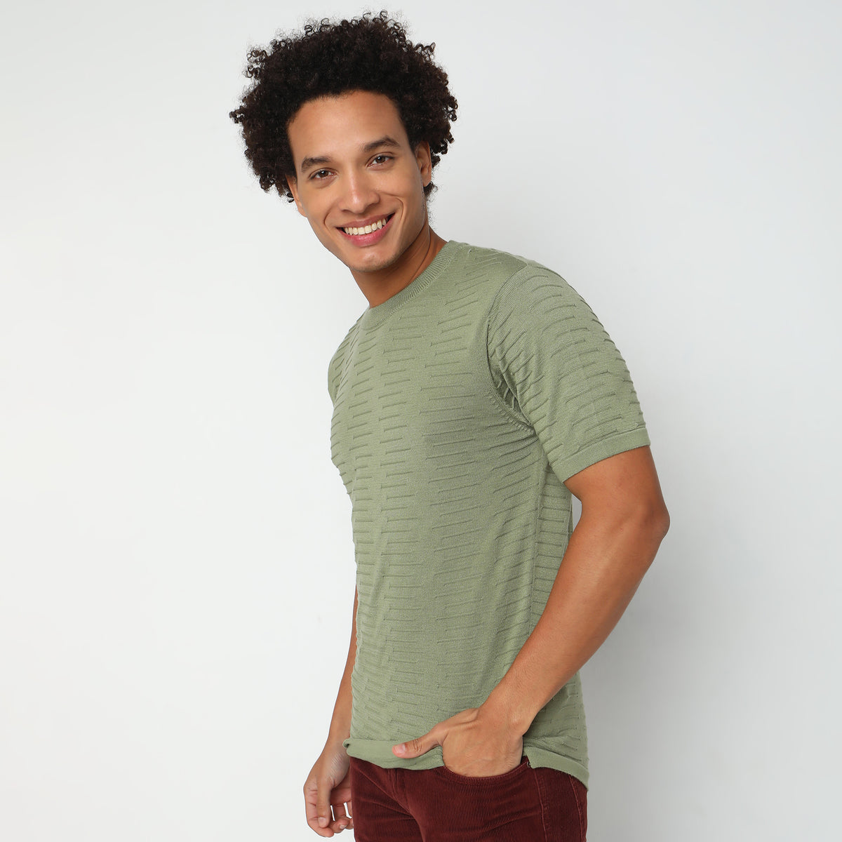 Regular Fit Structured Flatknits T-Shirt