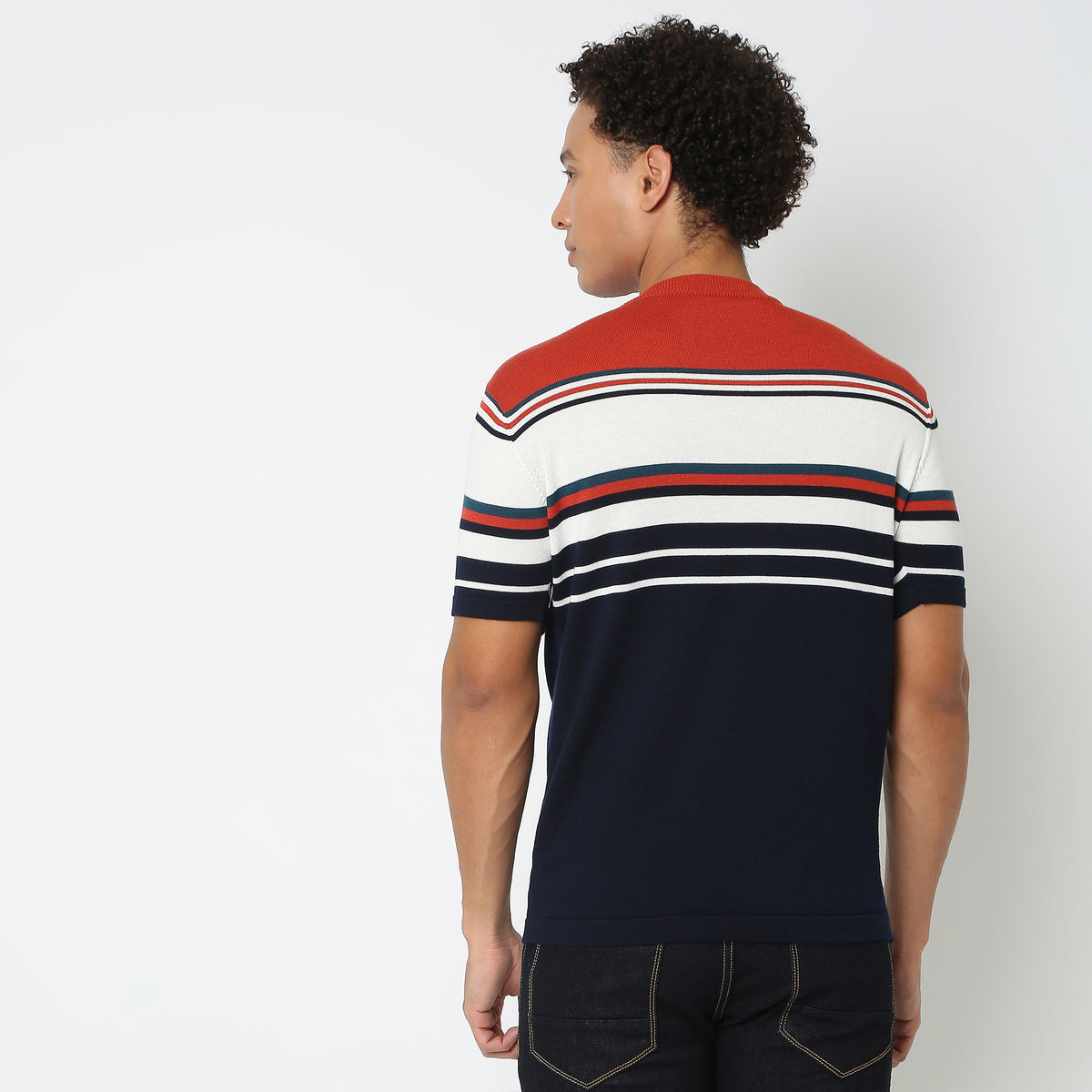 Regular Fit Striped Flatknits T-Shirt