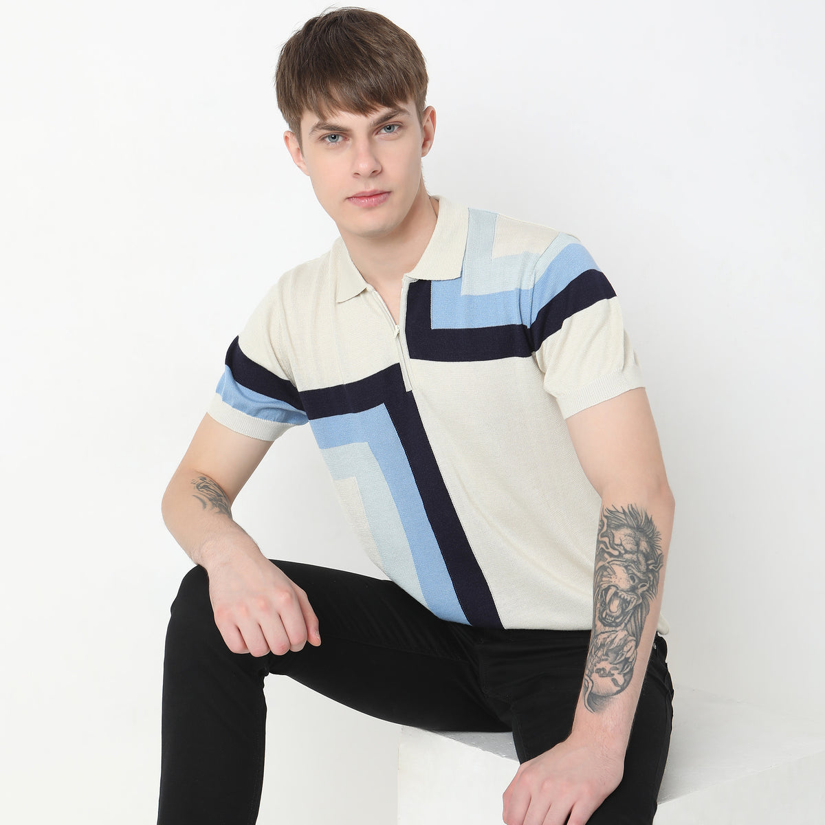 Regular Fit Geometric T-Shirt