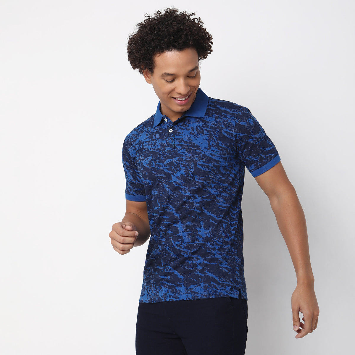 Regular Fit Printed Polo T-Shirt