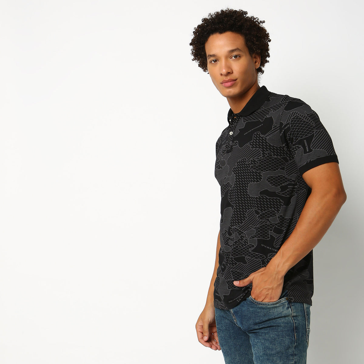 Regular Fit Printed Polo T-Shirt