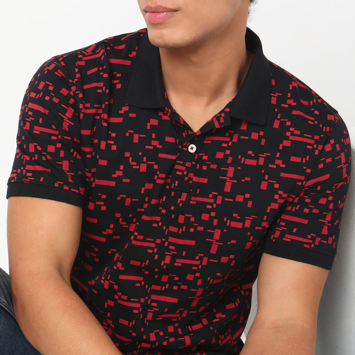 Regular Fit Printed Polo T-Shirt