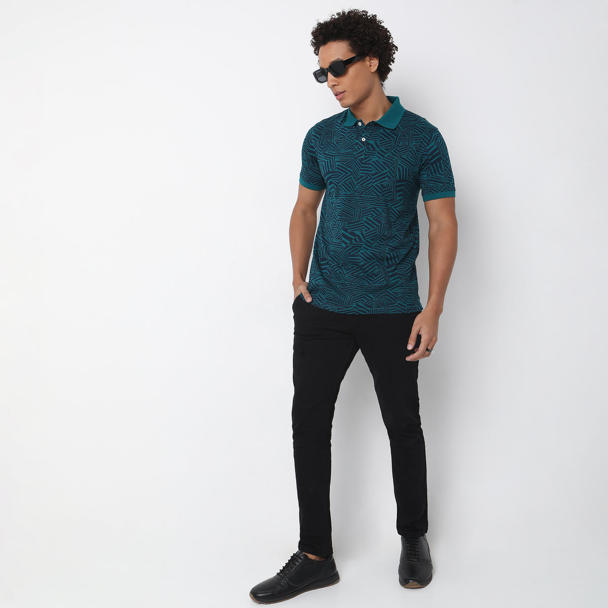 Regular Fit Printed Polo T-Shirt