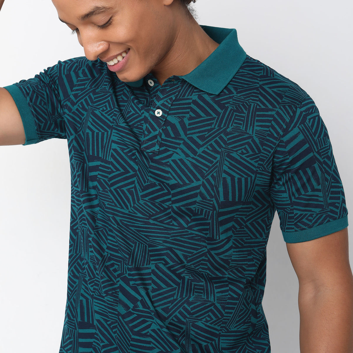 Regular Fit Printed Polo T-Shirt