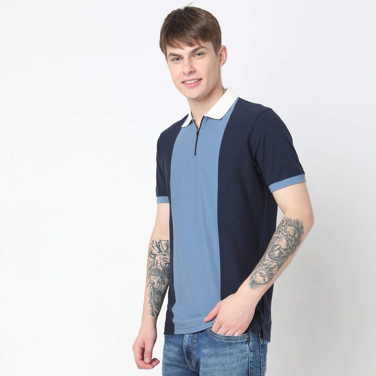 Regular Fit Striped Polo T-Shirt