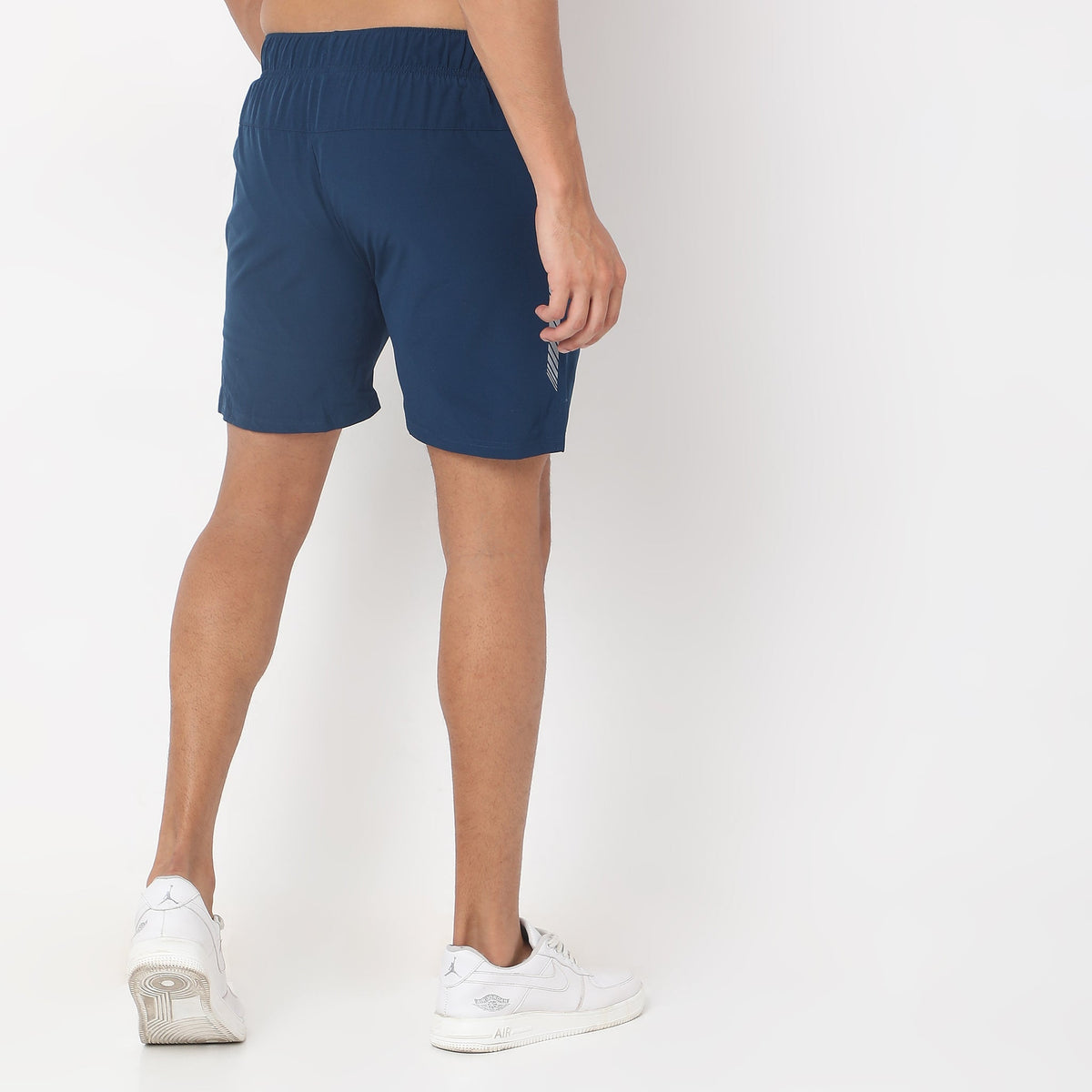 Regular Fit Solid Mid Rise Shorts