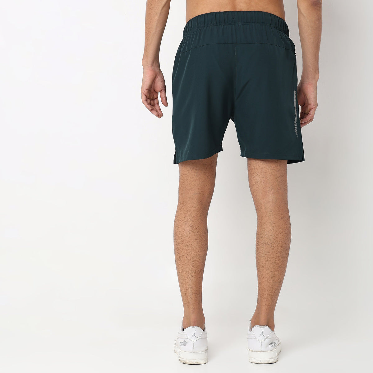 Regular Fit Solid Mid Rise Shorts