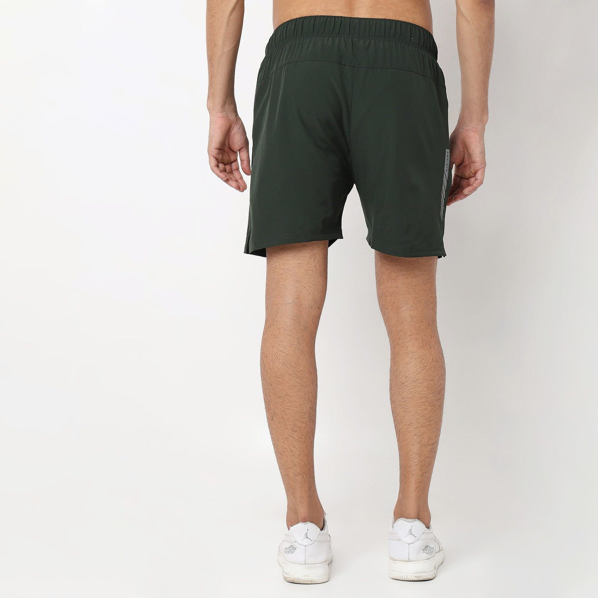 Regular Fit Solid Mid Rise Shorts