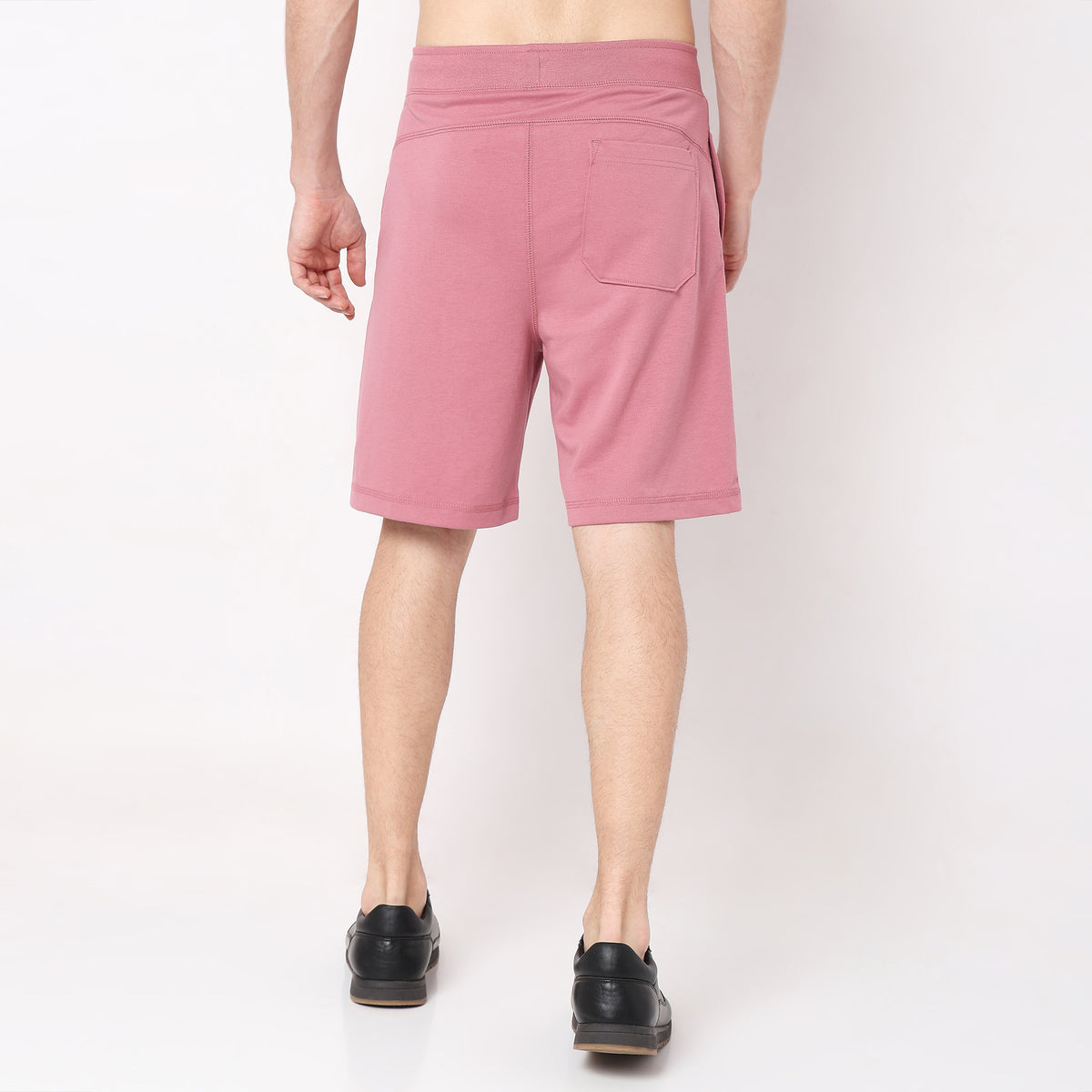 Regular Fit Solid Mid Rise Shorts