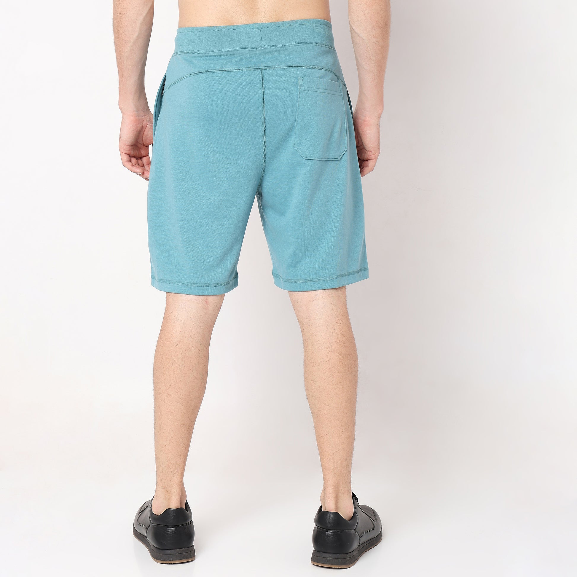 Regular Fit Solid Mid Rise Shorts
