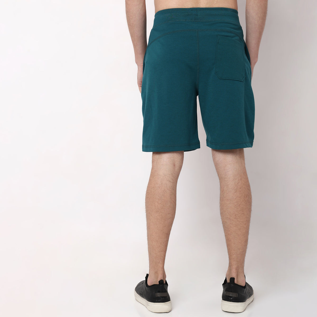 Regular Fit Solid Mid Rise Shorts