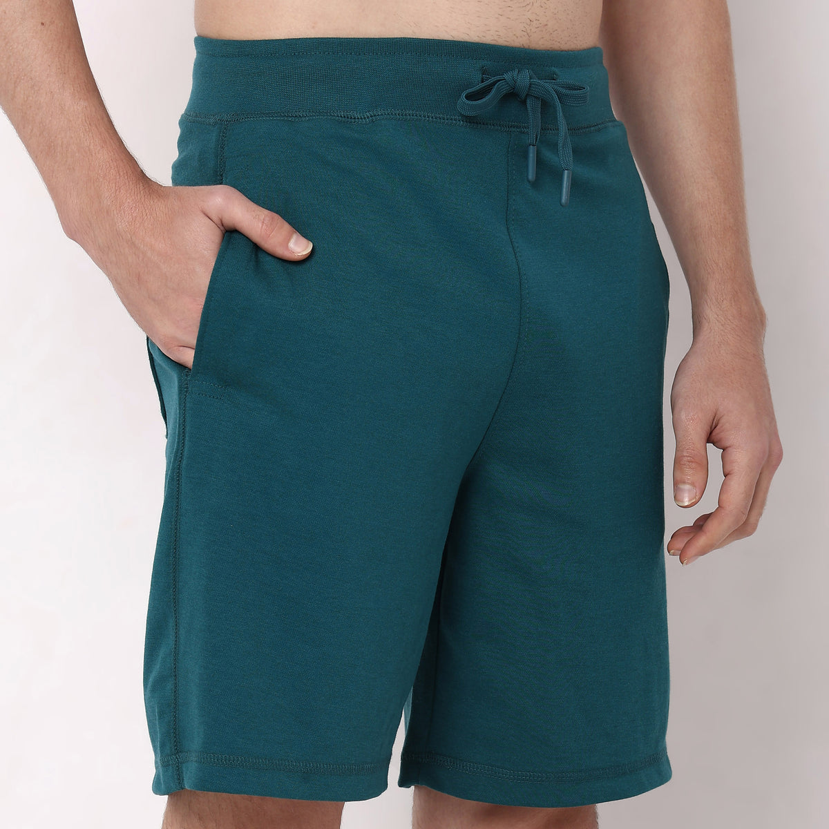 Regular Fit Solid Mid Rise Shorts