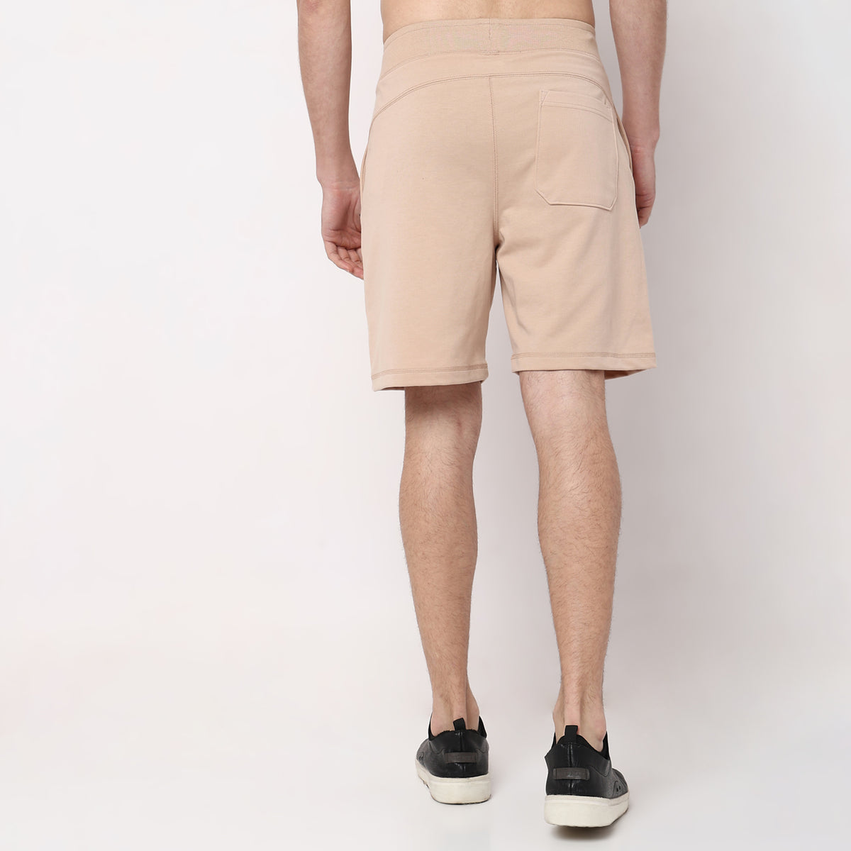 Regular Fit Solid Mid Rise Shorts