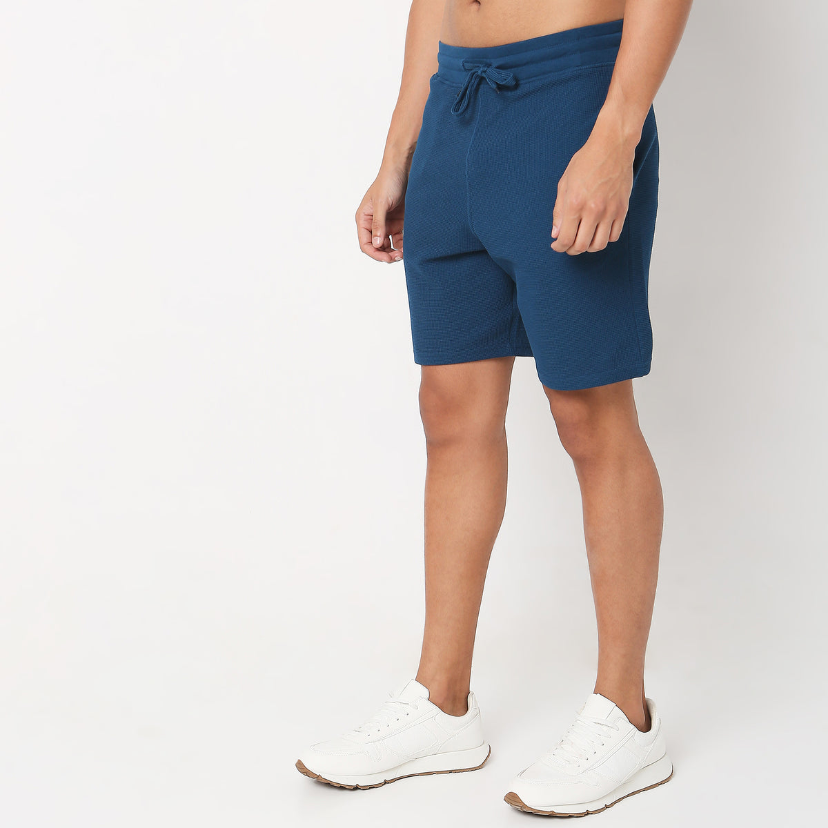 Regular Fit Solid Mid Rise Shorts