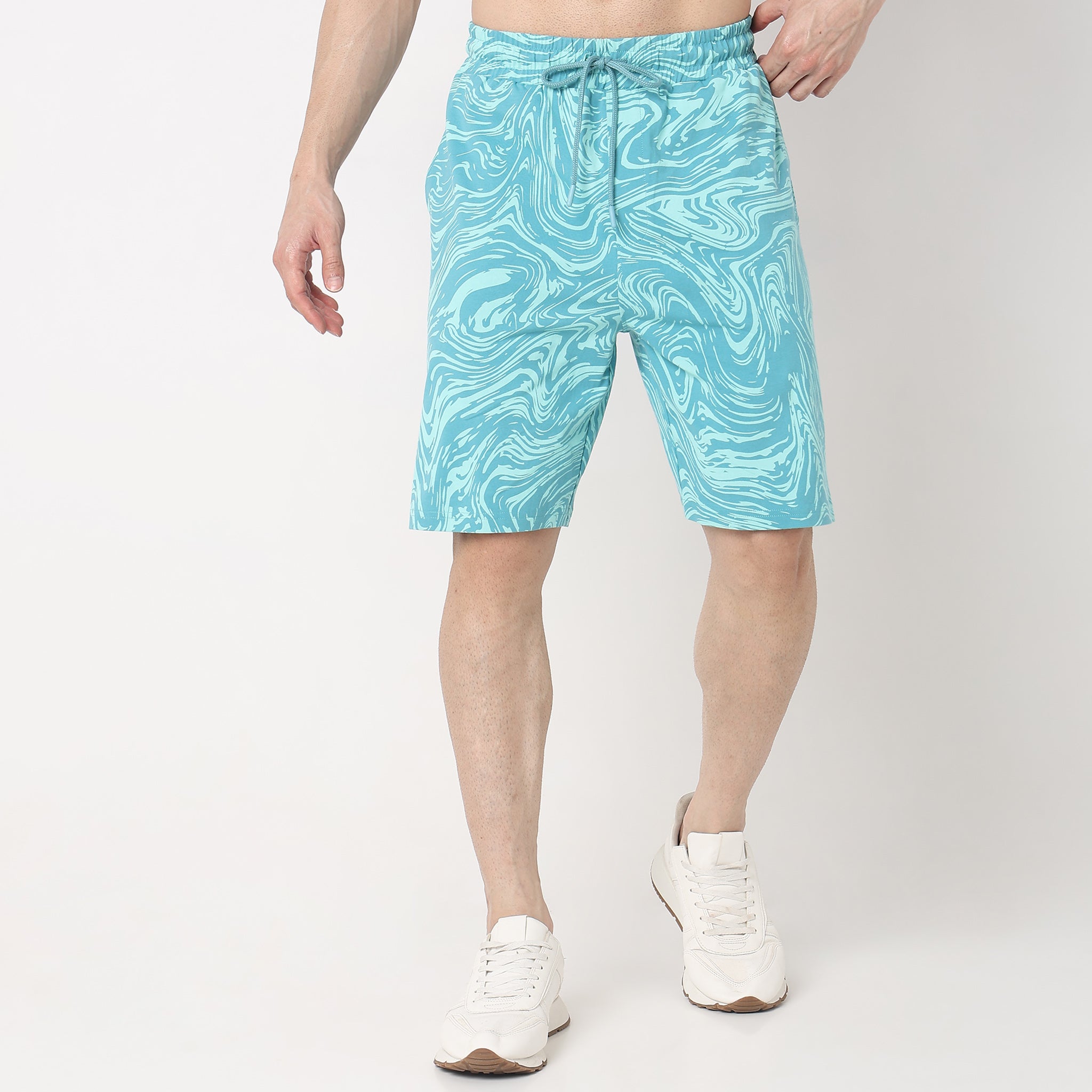 Regular Fit Printed Mid Rise Shorts