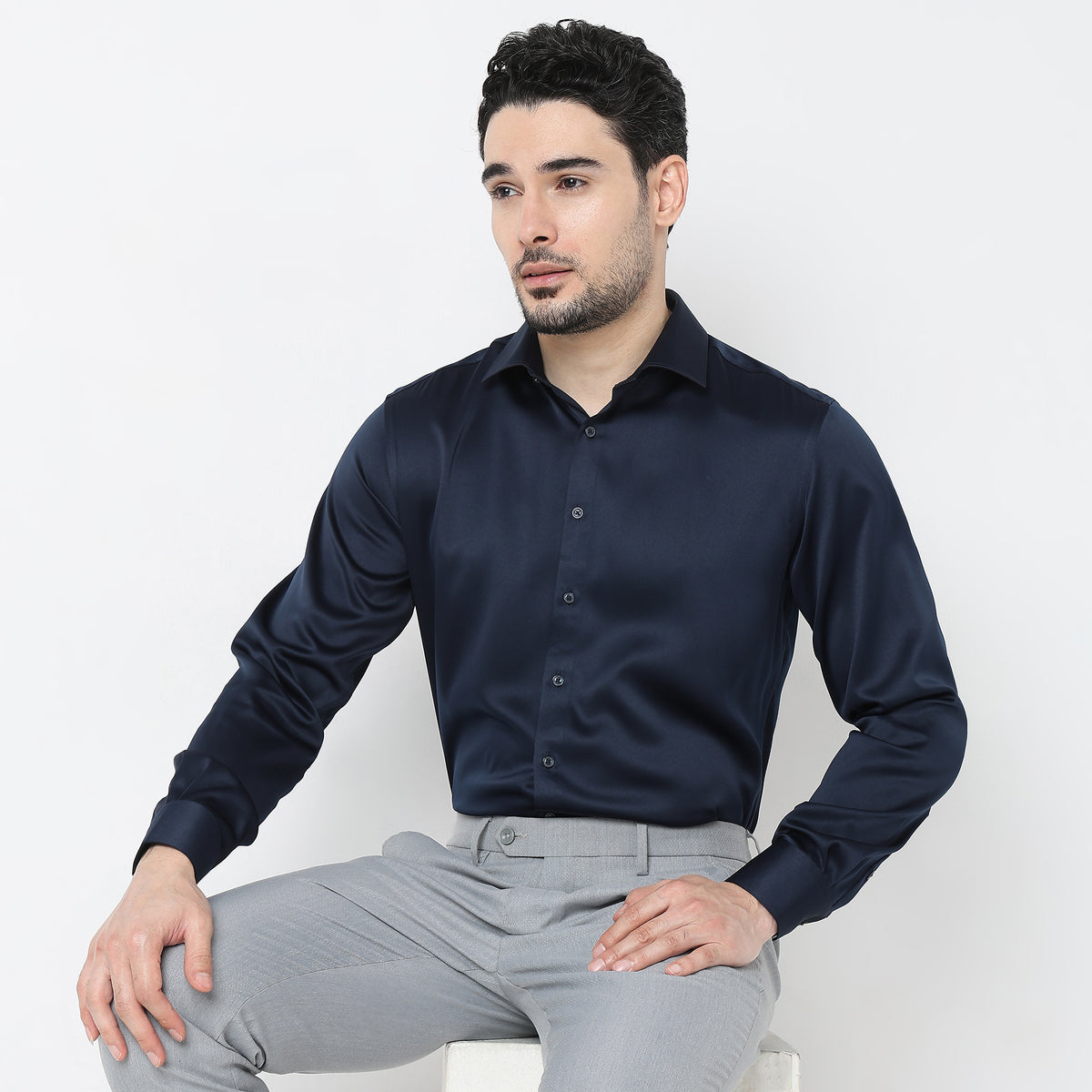 Slim Fit Solid Shirt