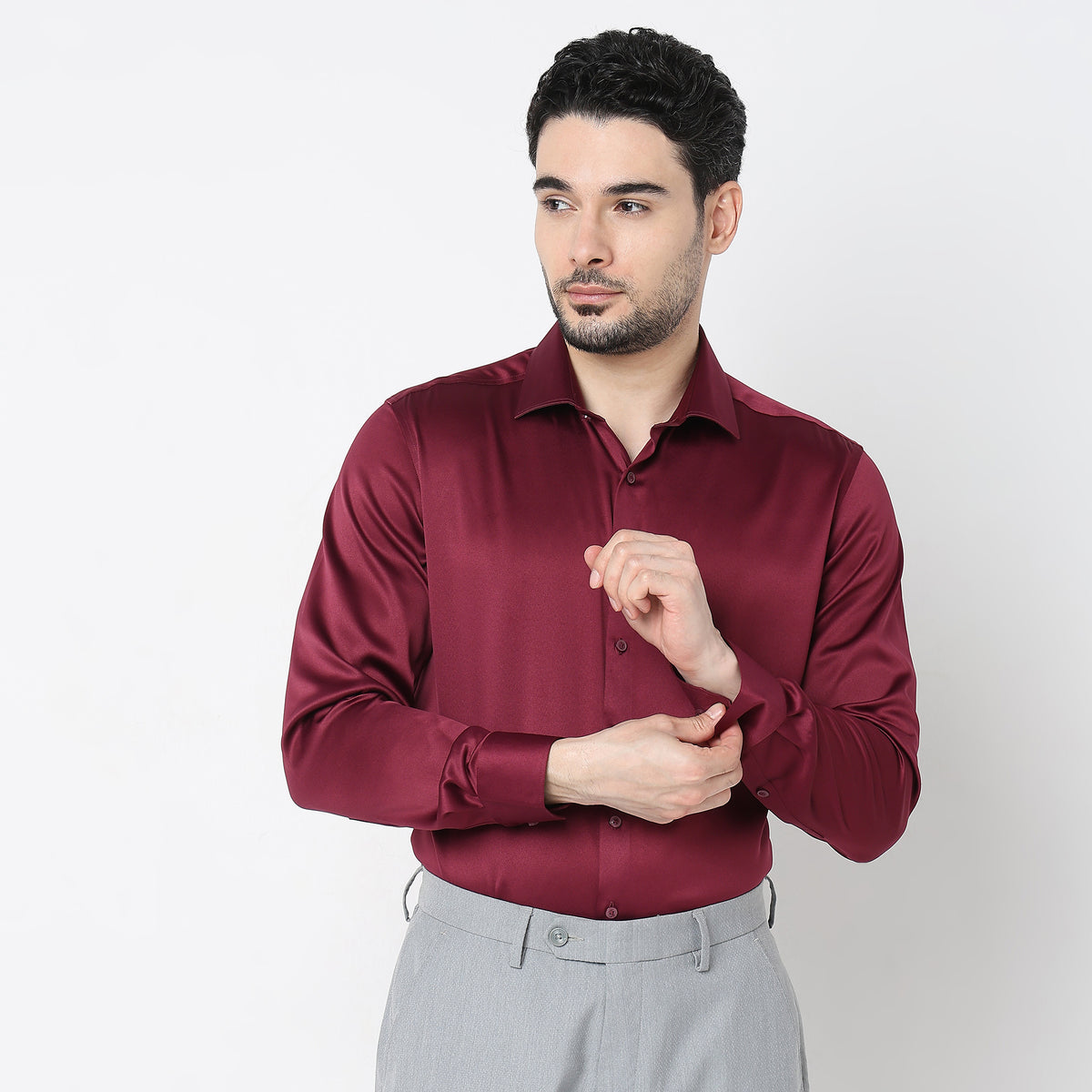 Slim Fit Solid Shirt