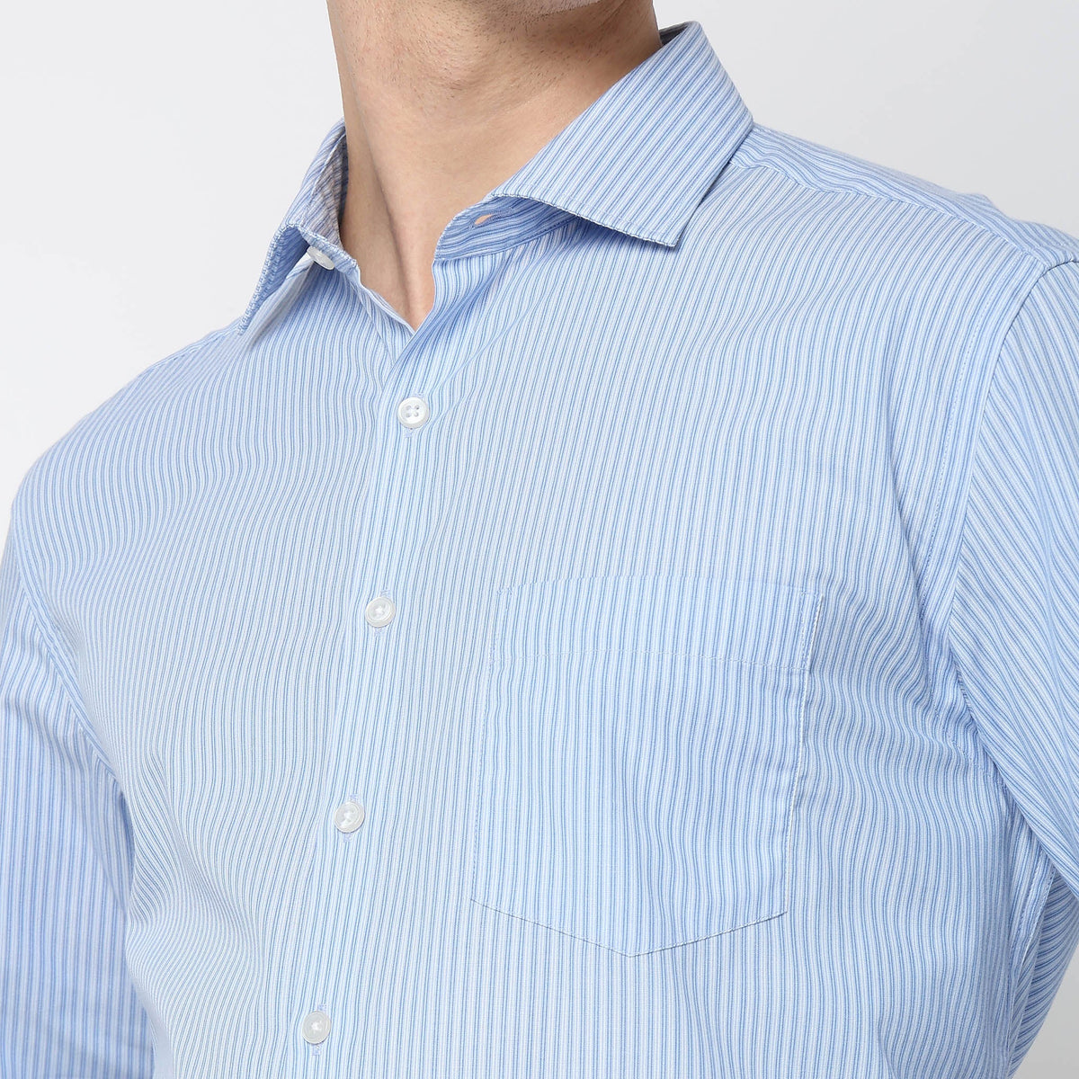 Men Wearing Regular Fit Striped Shirt