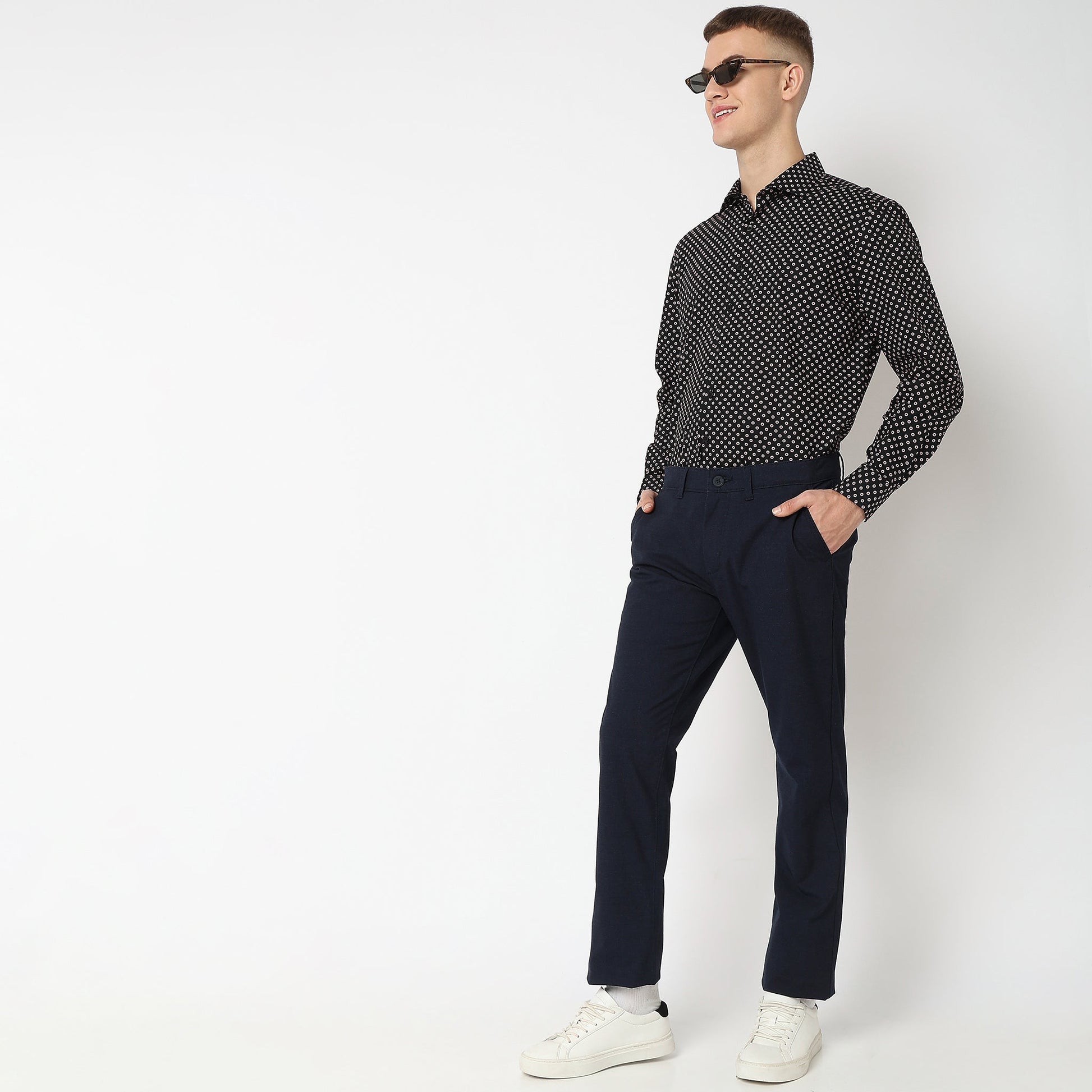 Men Wearing Regular Fit Printed Shirt